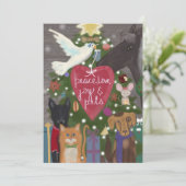 Vrede, Liefde, Vreugde, Huisdieren met Kerstmis Feestdagenkaart (Staand voorkant)