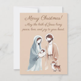 Vrede, Liefde & Vreugde in Christus' Geboorte Wens Kaart