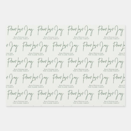 "Vrede Liefde Vreugde" Inpakpapier Vel (Voorkant)