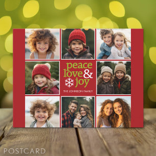 Vrede Liefde Vreugde Kerst Foto Collage Feestdagenkaart