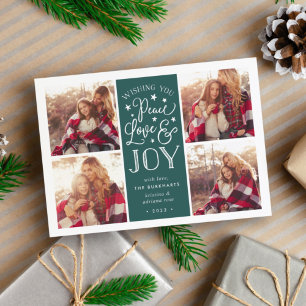 Vrede, Liefde & Vreugde Kerst Fotokaart Feestdagenkaart