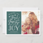 Vrede, Liefde & Vreugde | Kerst Fotokaart Feestdagenkaart (Voorkant)