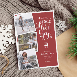 Vrede Liefde Vreugde Kerst Vakantie Fotocollage Feestdagenkaart