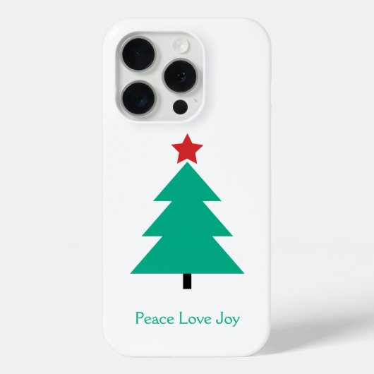 Vrede Liefde Vreugde Kerstboom Aanpasbaar Case-Mate iPhone Case (Achterkant)
