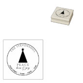 Vrede Liefde & Vreugde, Kerstboom Retouradres Rubberstempel (Gestempeld)