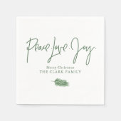 "Vrede Liefde Vreugde" Kerstfeest Servet (Voorkant)