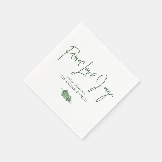"Vrede Liefde Vreugde" Kerstfeest Servet (Hoek)
