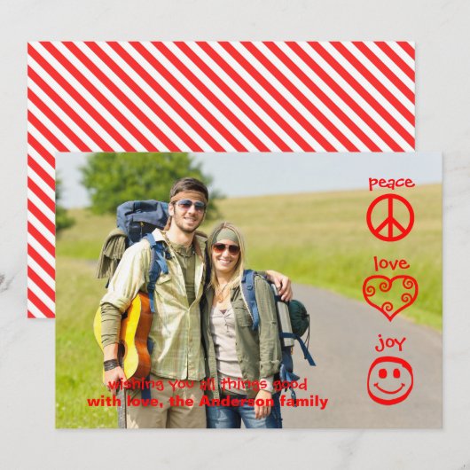 Vrede, liefde, vreugde - kerstkaart (Voorkant / Achterkant)