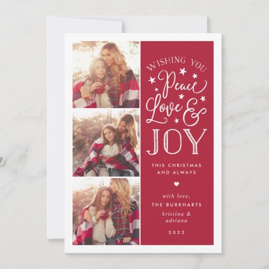 Vrede, Liefde & Vreugde | Kerstkaart (Voorkant)