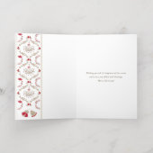 Vrede, Liefde & Vreugde Kerstkrans | Rood Beige Folie Feestdagenkaart (Binnenlaag)