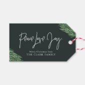 "Vrede Liefde Vreugde" Kerstmis Cadeaulabel (Voorkant (Horizontaal))