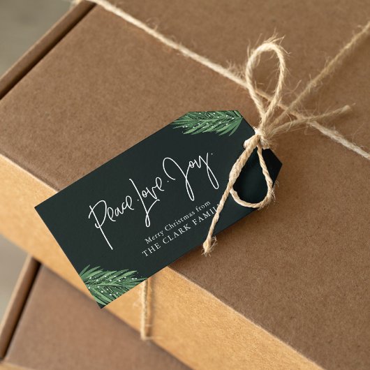 "Vrede Liefde Vreugde" Kerstmis Cadeaulabel