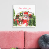 Vrede Liefde & Vreugde Kerstmis Camper Canvas Afdruk (Insitu (Woonkamer))