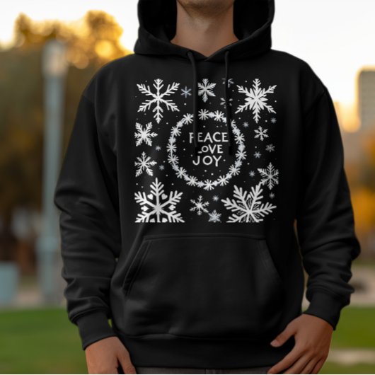 Vrede Liefde Vreugde Kerstmis Feestelijk Hoodie