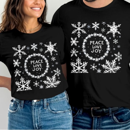 Vrede Liefde Vreugde Kerstmis Feestelijk T-shirt