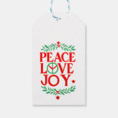 Vrede Liefde Vreugde Kerstmis Feestelijke Vakantie Cadeaulabel (Achterkant)