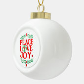 Vrede Liefde Vreugde Kerstmis Feestelijke Vakantie Keramische Bal Ornament (Rechts)