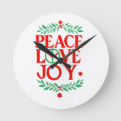 Vrede Liefde Vreugde Kerstmis Feestelijke Vakantie Ronde Klok (Voorkant)