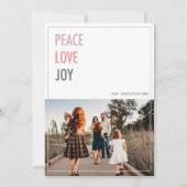 Vrede Liefde Vreugde Kerstmis Foto Vakantie Kaart (Voorkant)