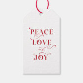Vrede, Liefde & Vreugde Kerstmis Geschenk Label Cadeaulabel (Voorkant)