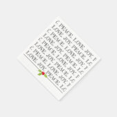 Vrede Liefde Vreugde Kerstmis Holly Vakantie Plezi Servet (Hoek)