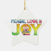 Vrede, Liefde & Vreugde Kerstmis Ornament (Voorkant)