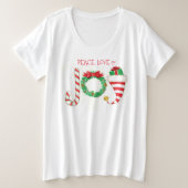 Vrede, Liefde & Vreugde Kerstmis T-shirt (Design voorkant)