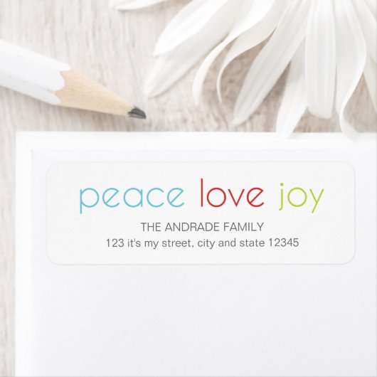 Vrede Liefde Vreugde Kerstmis Vakantie Blauw Rood  Etiket (Insitu)