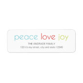 Vrede Liefde Vreugde Kerstmis Vakantie Blauw Rood  Etiket (Voorkant)