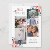 Vrede, liefde, vreugde Kerstmis vier foto collage  Kaart (Voorkant)