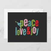 Vrede Liefde Vreugde Kleurrijk Schoolbord Duif Feestdagenkaart (Voorkant / Achterkant)