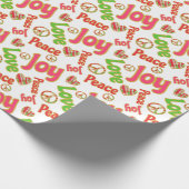 Vrede Liefde Vreugde Leuk Retro Tie Dye Kerstvakan Cadeaupapier (Hoek)