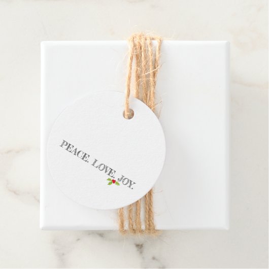 Vrede Liefde Vreugde Mistletoe Holly Kerstvakantie Bedankjes Labels (In situ)