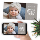 Vrede Liefde Vreugde - Modern Foto - Taupe Feestdagenkaart
