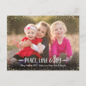 Vrede Liefde Vreugde Moderne Chique Typografie Aan Feestdagenkaart (Voorkant)