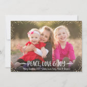 Vrede Liefde Vreugde Moderne Chique Typografie Aan Feestdagenkaart (Voorkant)