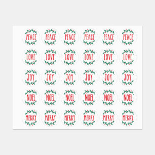 Vrede, Liefde, Vreugde, Noël, & Vrolijke Stickers 