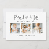 Vrede Liefde & Vreugde Prettig Kerstmis Foto Feestdagenkaart (Voorkant)