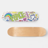 Vrede, liefde, vreugde. Retro 1960s hippy vibe. Persoonlijk Skateboard (Horizontaal)