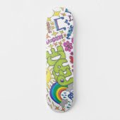 Vrede, liefde, vreugde. Retro 1960s hippy vibe. Persoonlijk Skateboard (Voorkant)