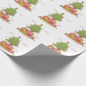 Vrede Liefde & Vreugde Retro Kerstboom Aangepaste  Cadeaupapier (Hoek)