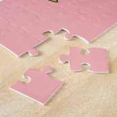 Vrede, Liefde & Vreugde - Retro Kerstboom in Roze Legpuzzel (Zijkant)