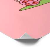 Vrede, Liefde & Vreugde - Retro Kerstboom in Roze Poster (Hoek)