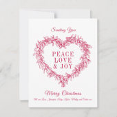 Vrede, liefde vreugde rode mistletoe hart kerst (Voorkant)