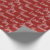 Vrede, liefde, vreugde | Rood- en witte kerst Cadeaupapier (Hoek)