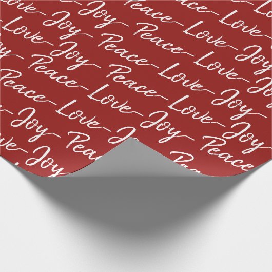 Vrede, liefde, vreugde | Rood- en witte kerst Cadeaupapier (Hoek)