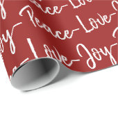 Vrede, liefde, vreugde | Rood- en witte kerst Cadeaupapier (Rol Hoek)