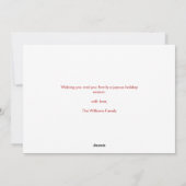 Vrede Liefde Vreugde Rood Wit Elegant Kerstmis Feestdagenkaart (Achterkant)