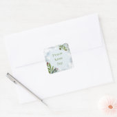 Vrede, Liefde, Vreugde Rustieke Kerstdennen Groene Vierkante Sticker (Envelop)