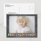 VREDE LIEFDE VREUGDE SCHOOLBORD FEstdAGEN FOTO Feestdagenkaart (Voorkant / Achterkant)